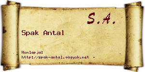 Spak Antal névjegykártya